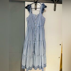 Shabby chic blue plaid dress